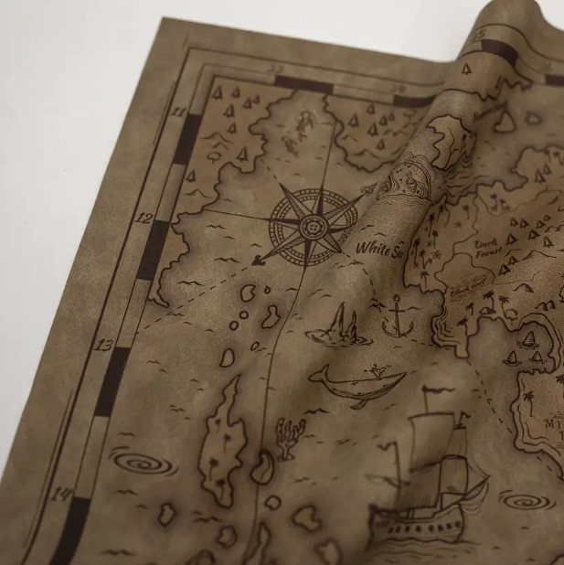 Pirate Treasure Map Costume Prop PU Artificial Leather