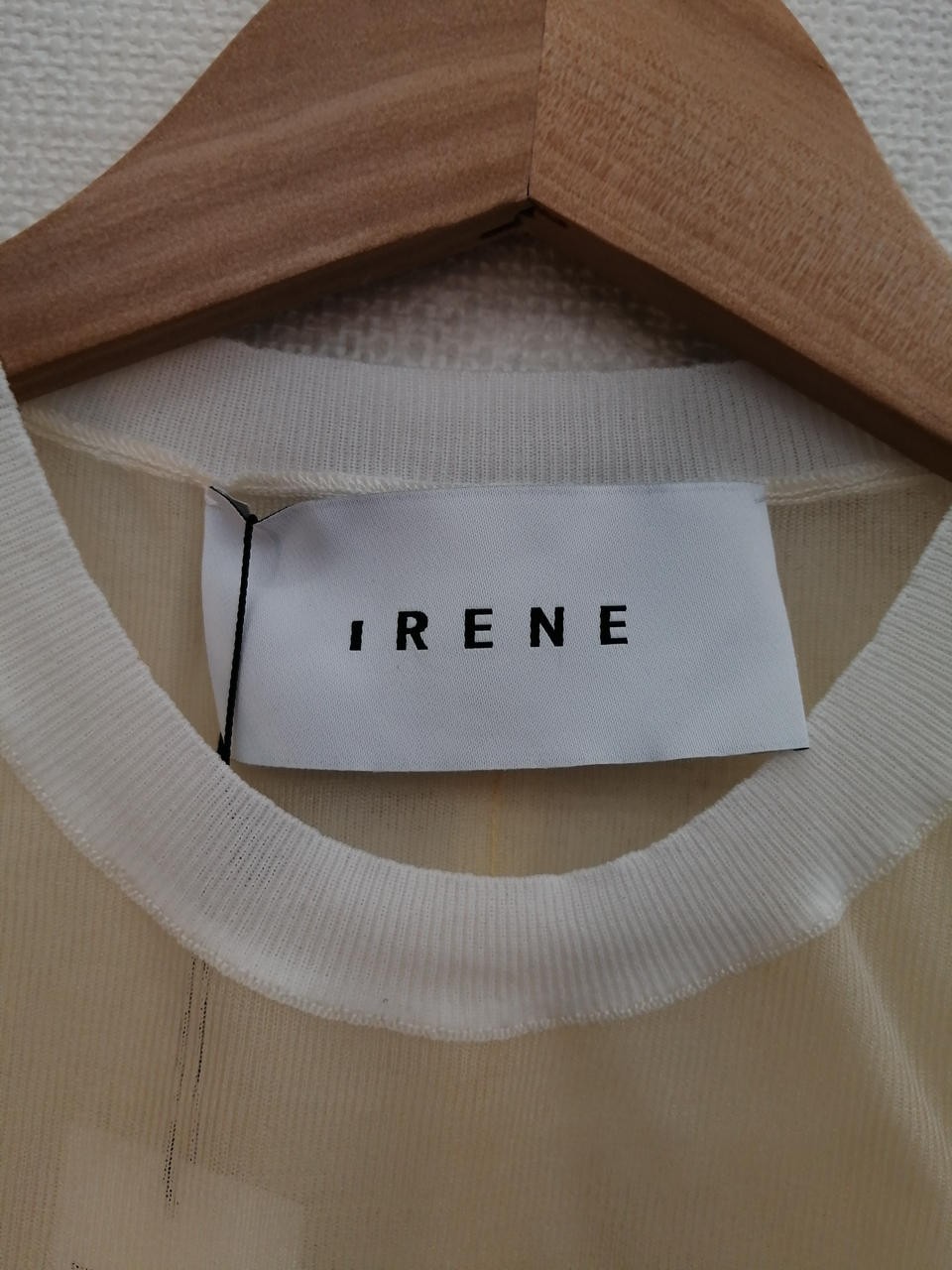 Irene WHT 24S81001 Transparent Knit Top, Size 36, Short Sleeve, Casual