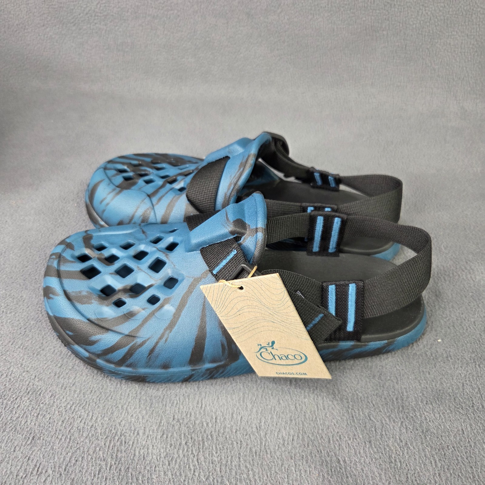 Chaco Shoes Mens Size 7 Blue Black Camo Sandals Performance Water Hiking Outdoor