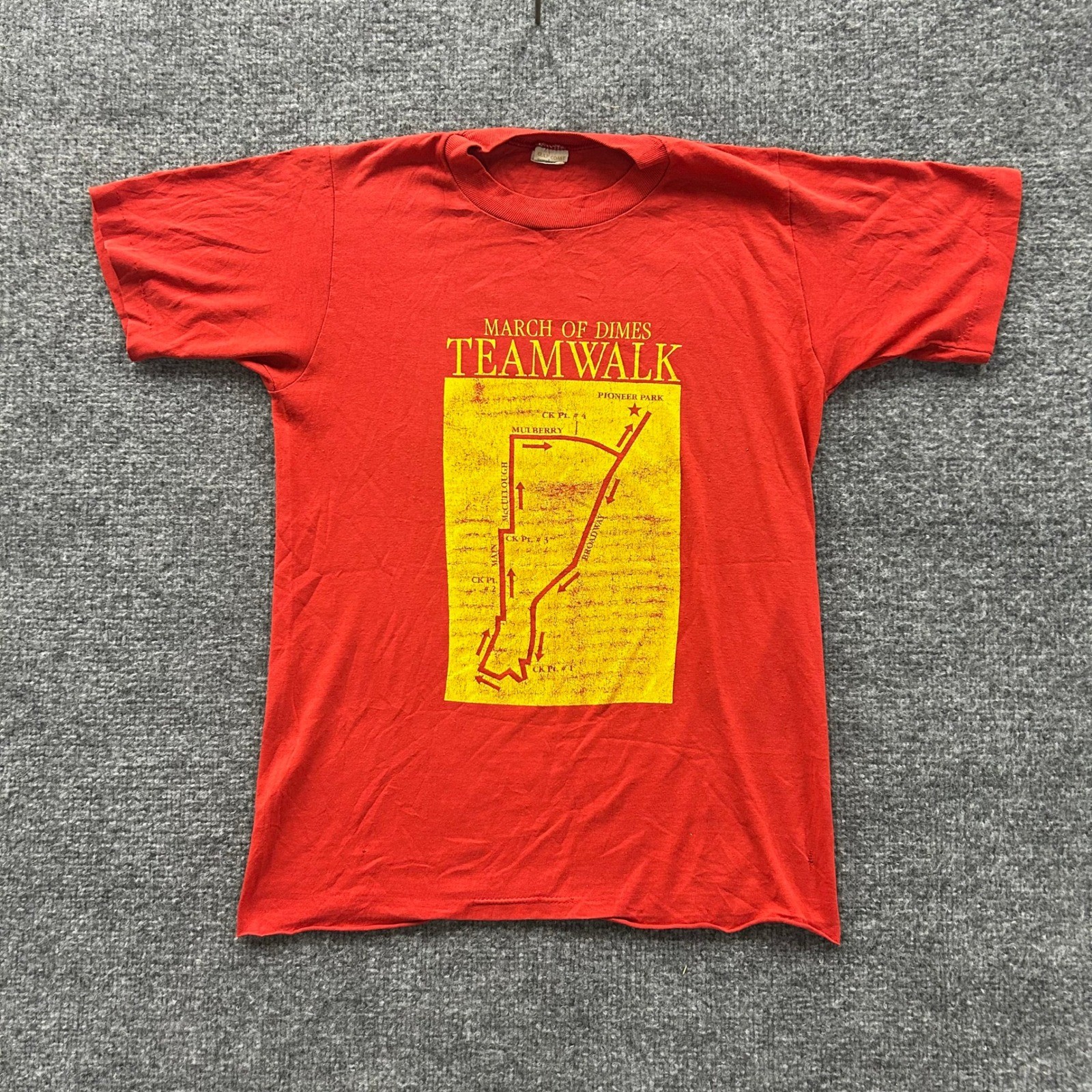 Gulf Coast Sportswear T-Shirt Mens Size S Red Vintage March of Dimes Frost Bros.
