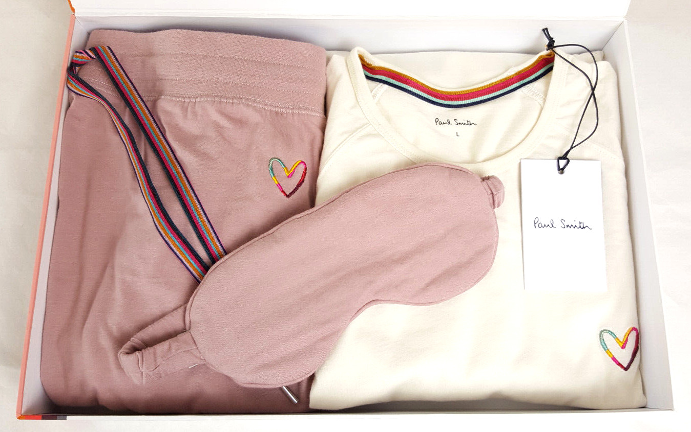 Paul Smith Women’s Pink Cotton Lounge / Pyjama Set with Eye Mask (L) RRP £175