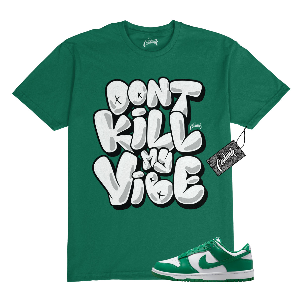 Dunk Malachite Green White Low T Shirt Match DKMV