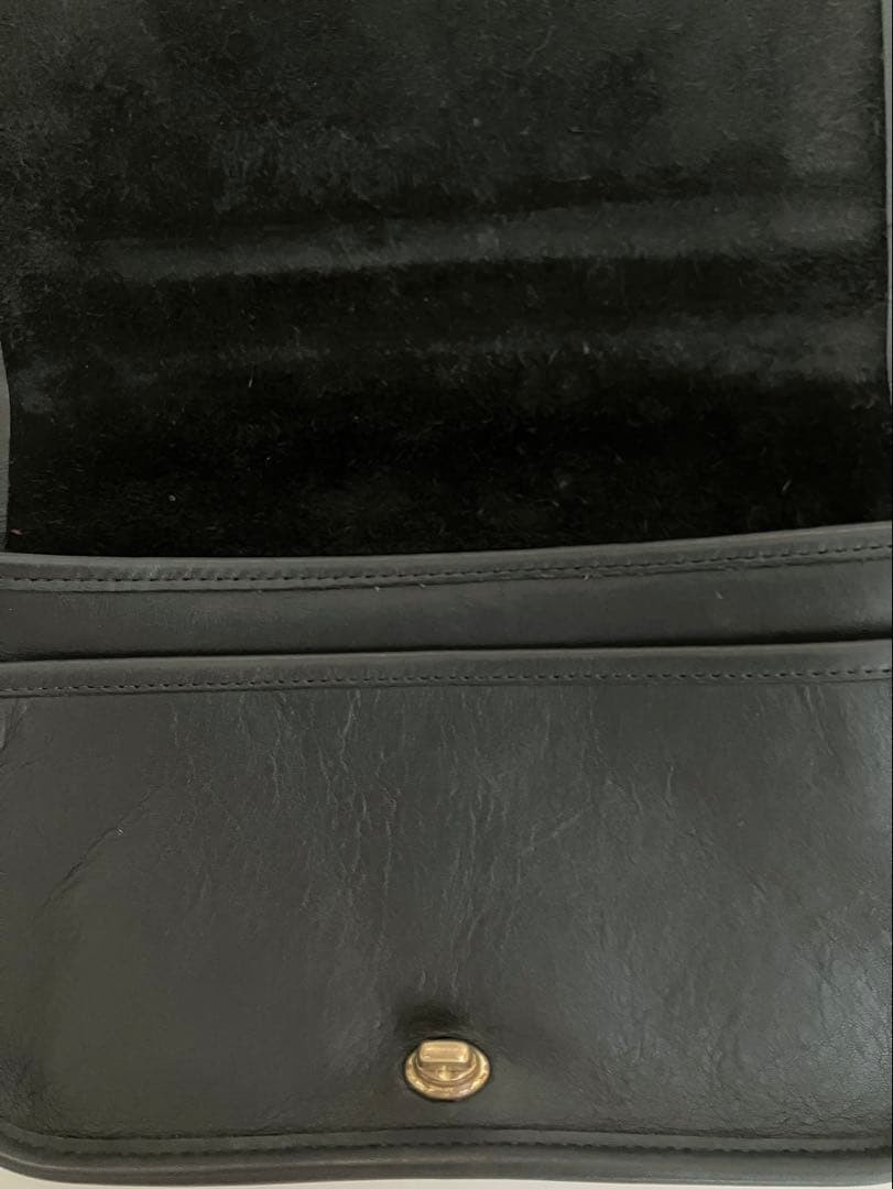 Coach Old Leather Shoulder Bag Black 9.3 x 5.9 x 1.4 inches Used