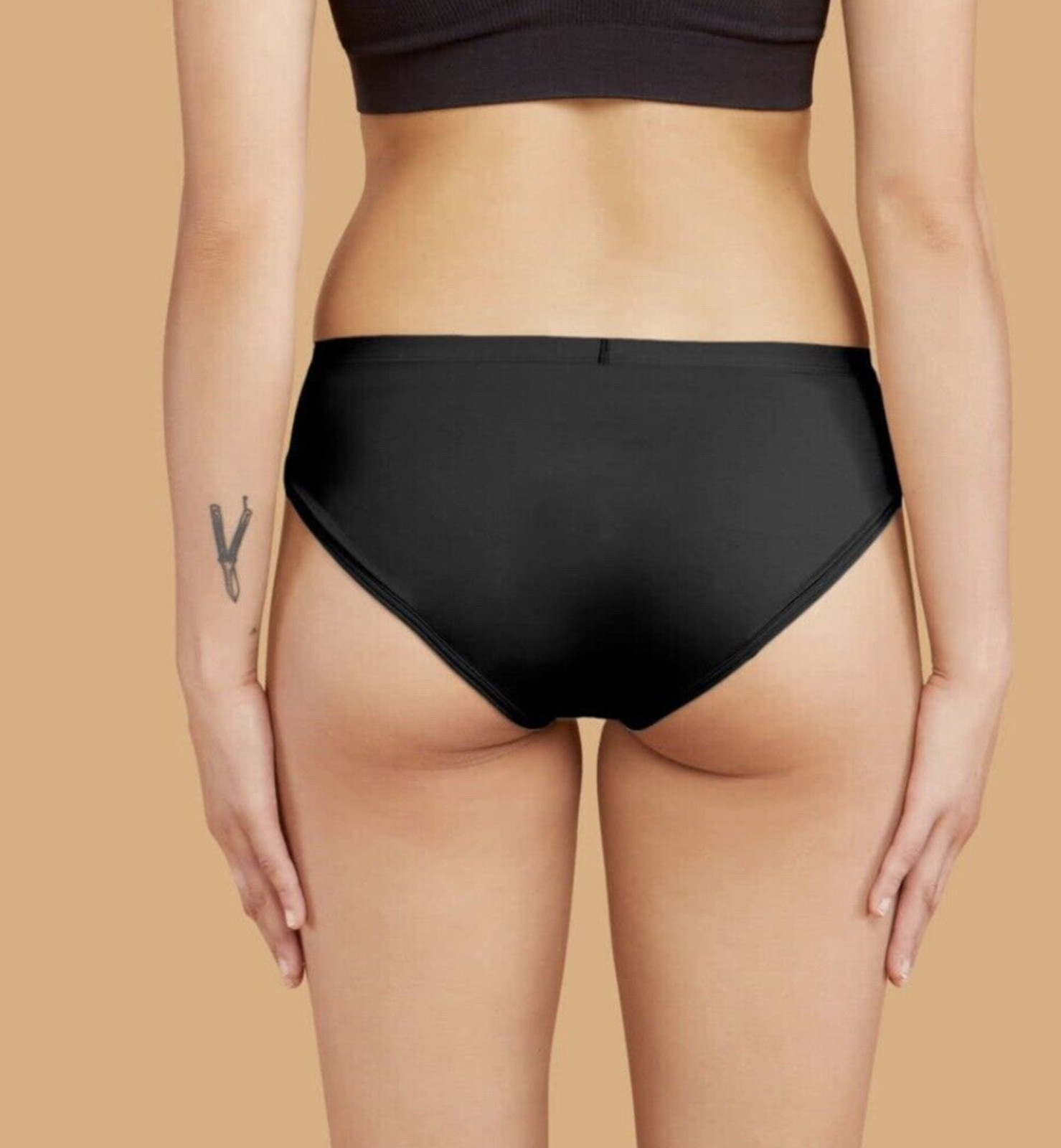 Thinx Period Proof Sport Brief Underwear, Moderate Absorbent – Black, 3XL