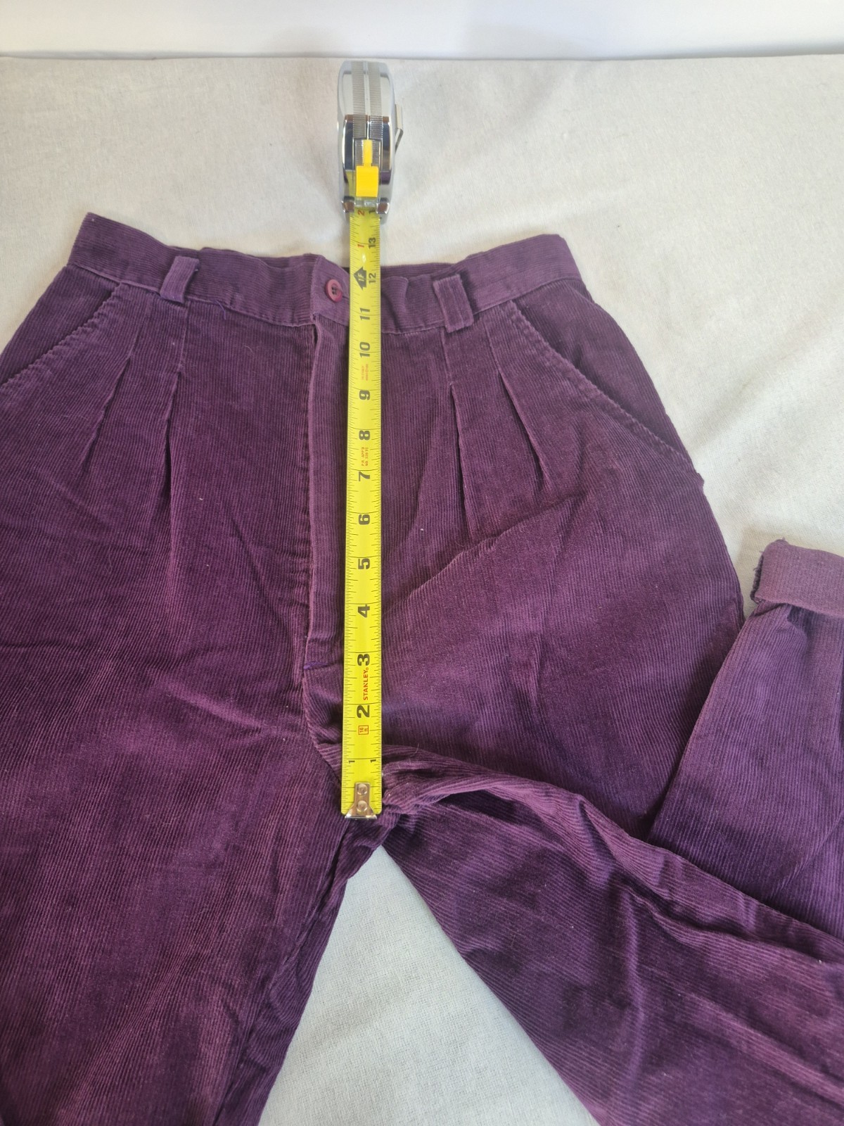 Womens No Size 24″ Waist Purple Cuffed High Waist Statement Pants Bottoms…