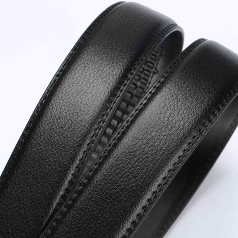 Luxury Men’s Automatic Buckle Belt Ratchet Strap Black Brown Leather Strap Jeans