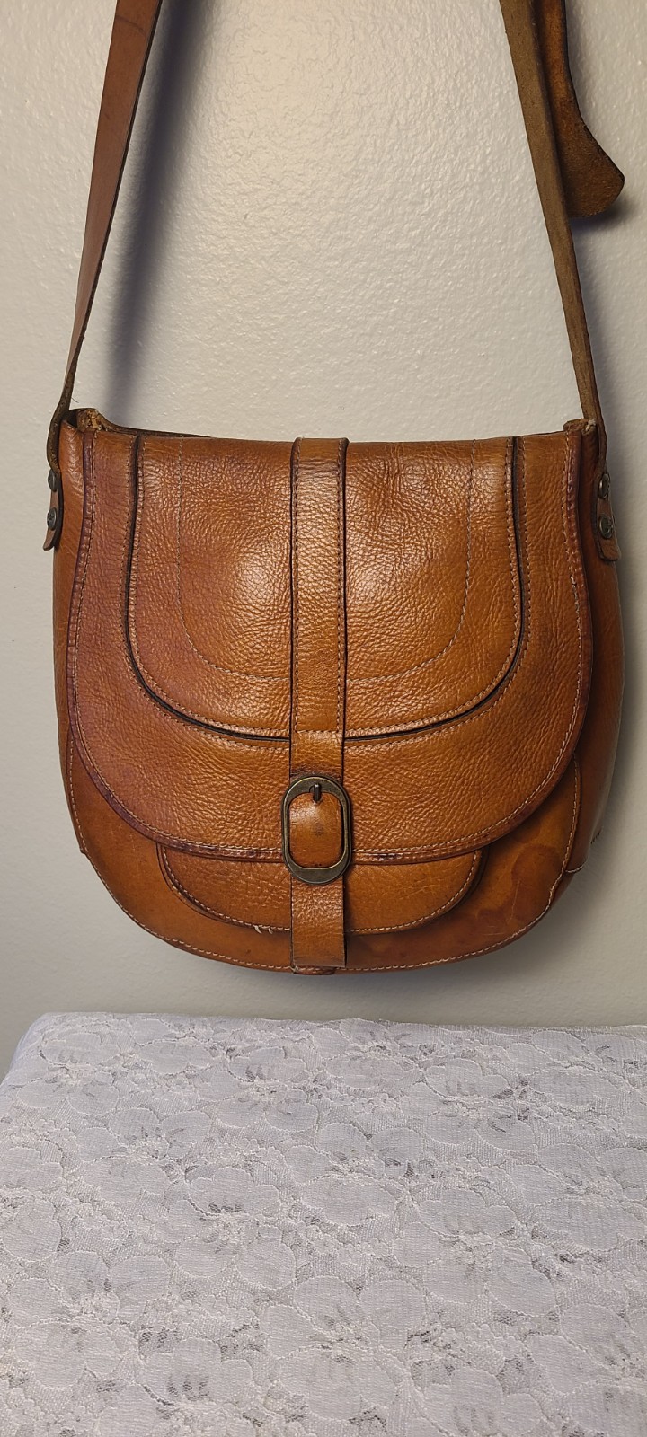 Patricia Nash Boho Barcelona Saddlebag Italian Leather Suede READ