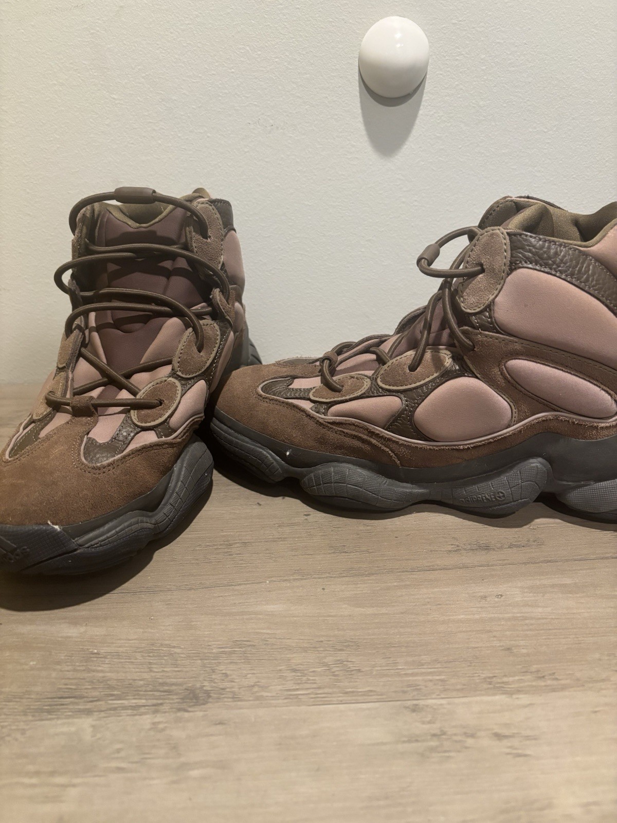 adidas Yeezy 500 High Mist Stone Brown Pink Gray High-Top Suede Men’s Sneakers