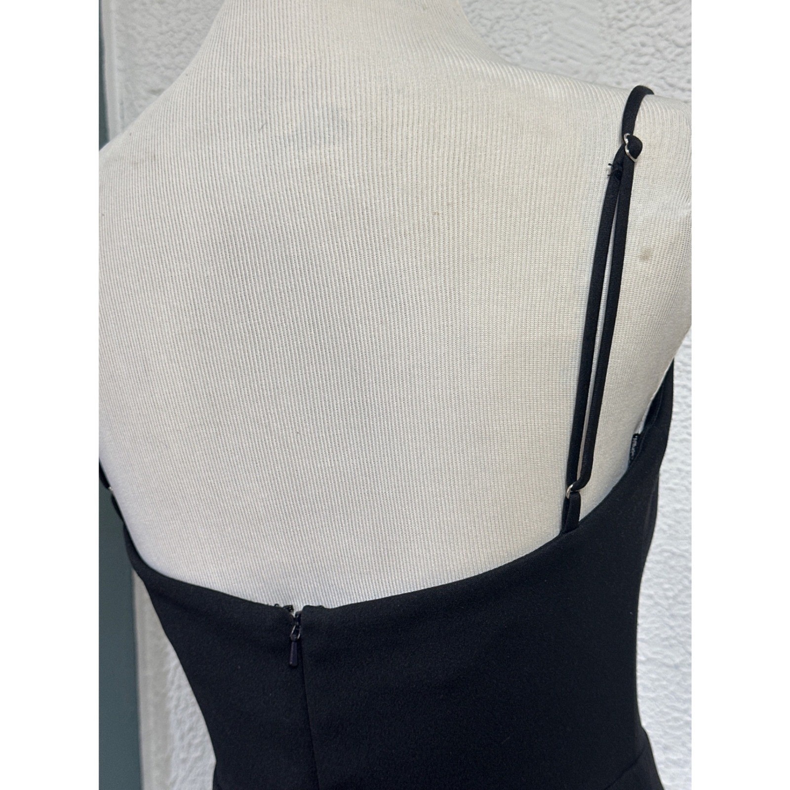 Katie May Black Square Neck High Slit Maxi Dress S Formal Wedding Guest Gown