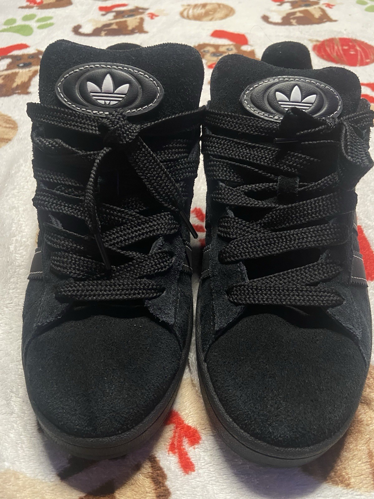 adidas Campus 00s IF8768 Black Suede Black White Contrast Stitching Sneakers