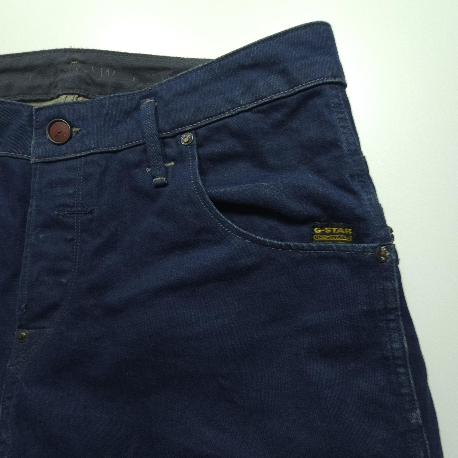 G-Star Raw Mens Jeans 33×32 Blue Button Fly Arc Zip 3D Slim Zip Pocket Tapered