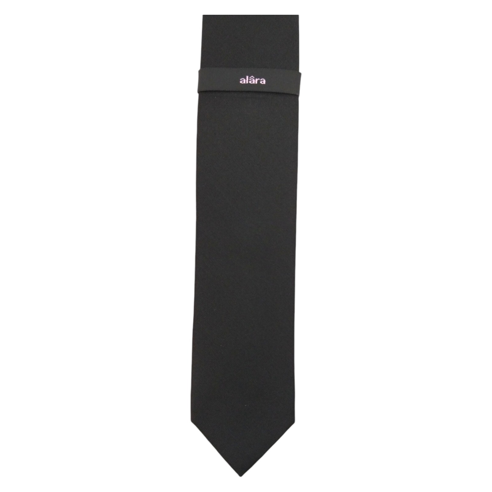 ALARA Mens Black Silk Tie Solid Designer Woven Slim 2.75 Designer Necktie $80