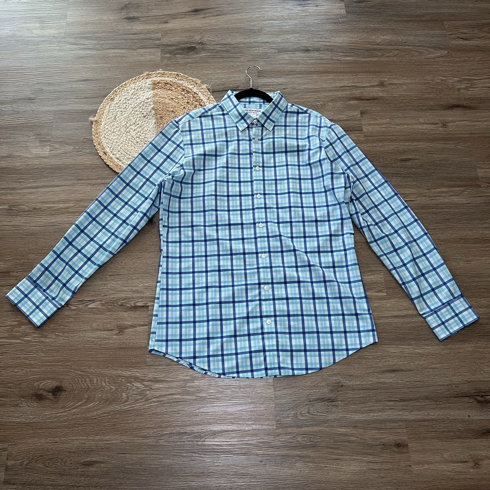 MIZZEN + MAIN Performance Menswear Plaid Button Down Shirt READ DESC