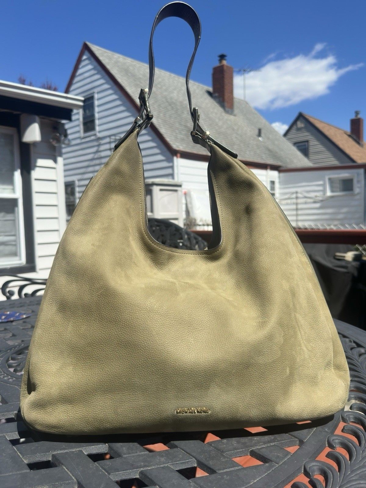 Michael Kors Nolita Hobo Large Nubuck Safari Olive Green