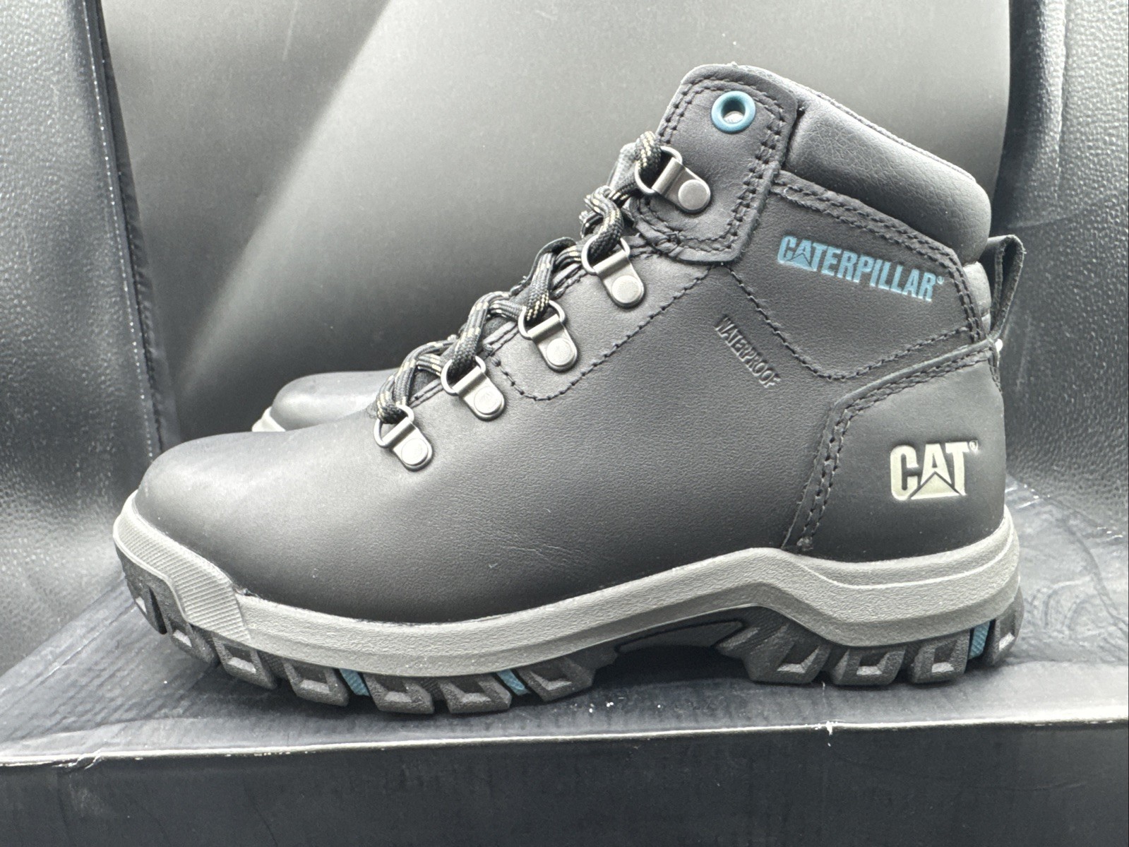 PICK SIZE – Caterpillar Womens Mae Black Steel Toe Waterproof 6″ Work Boot