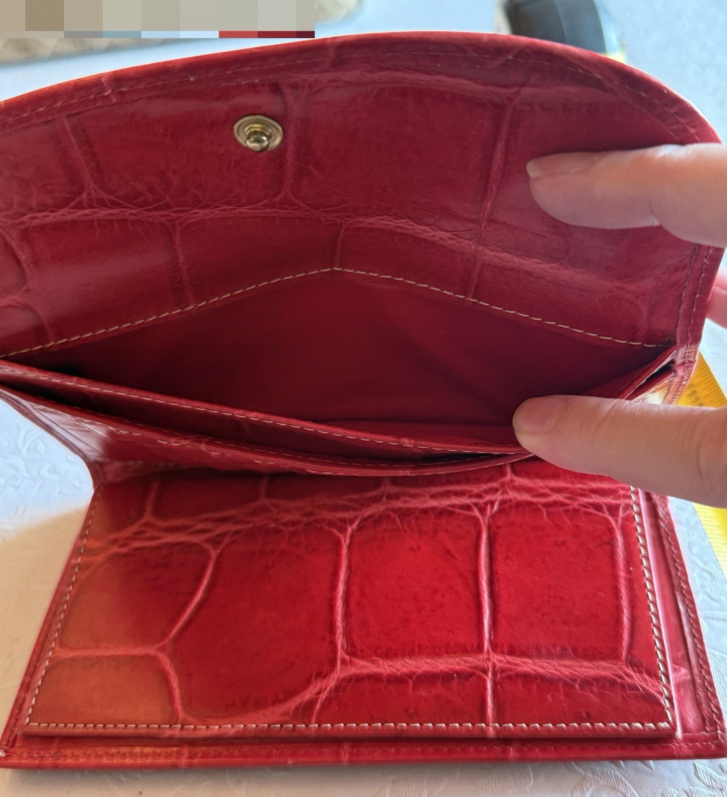 Dooney & Bourle Croc Embossed Checkbook Wallet