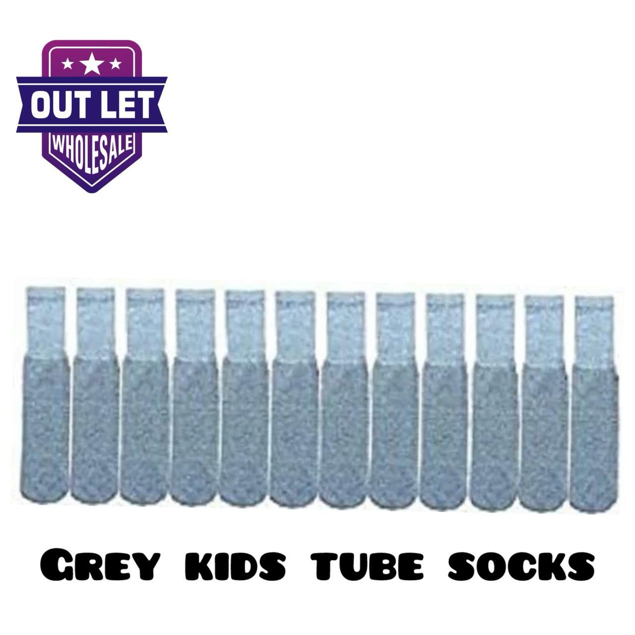 6 Pair Solid Kids Tube Socks Knee High Sports Socks Size 4-6, 6-8
