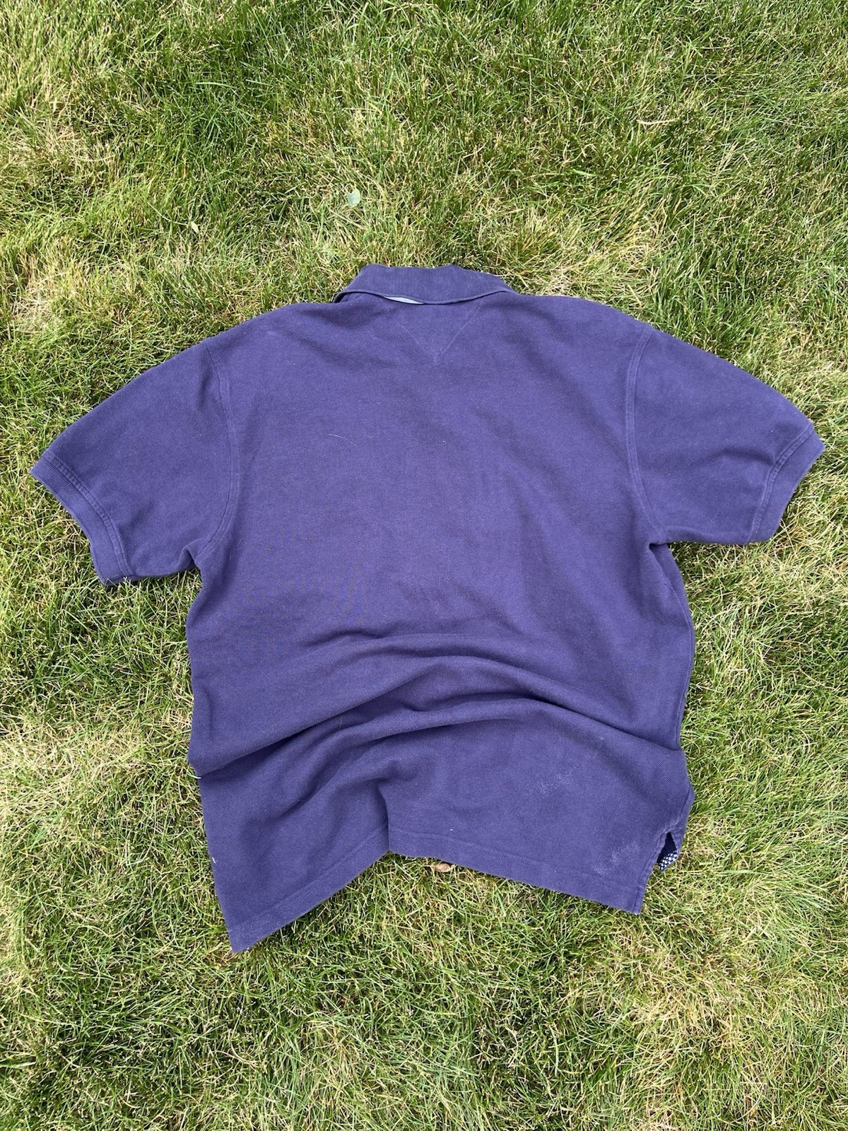 Vintage 2002 Tommy Hilfiger Men’s M Navy USA Flag Stars Polo Cotton Short Sleeve