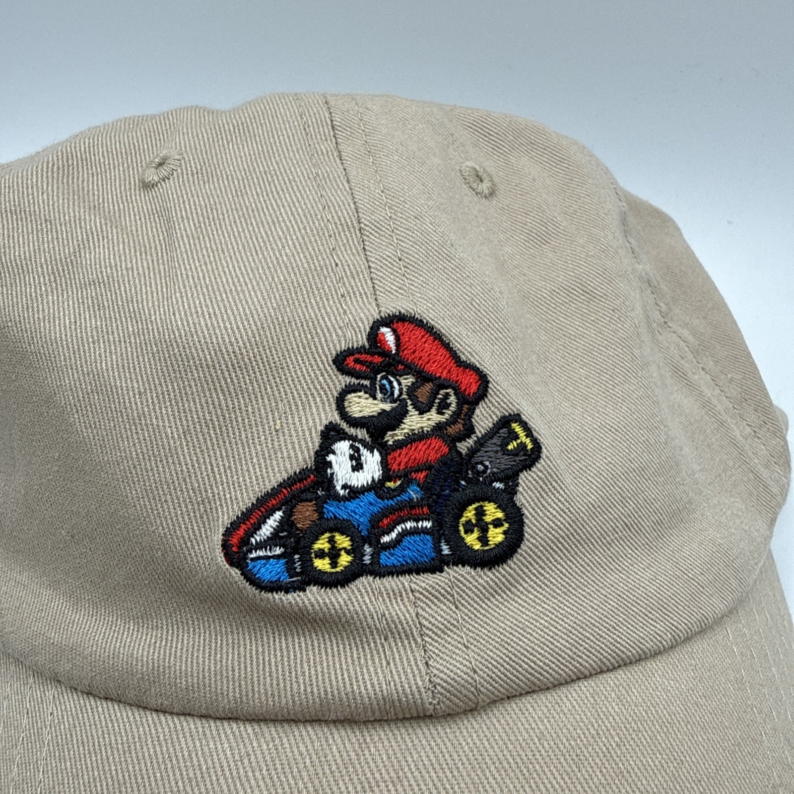 Mario Kart Bioworld Unstructured Dad Baseball Hat Cap Beige OSFM Nintendo