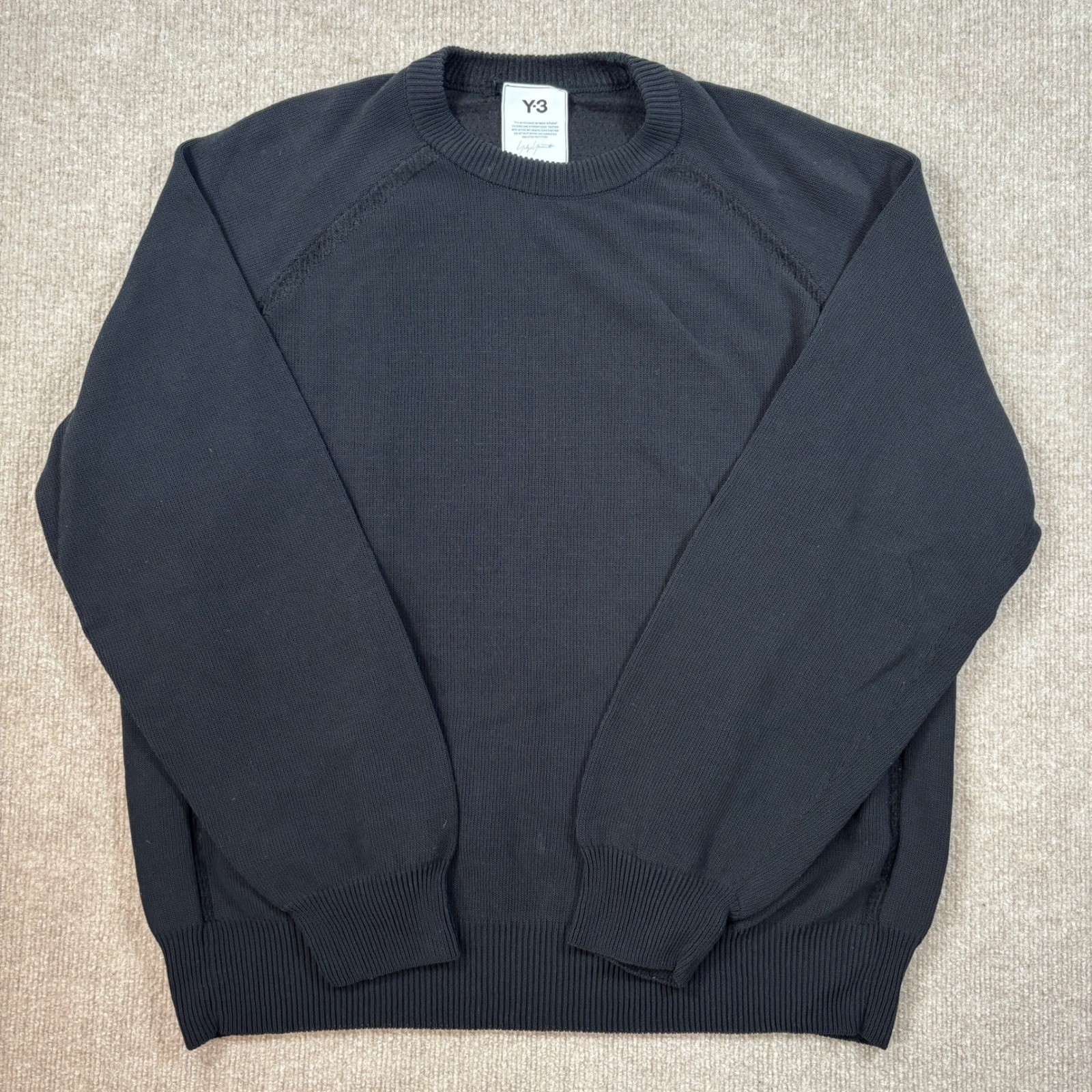 Adidas Y-3 Black Classic Knit Crew Sweater Men’s Size Large DV4214