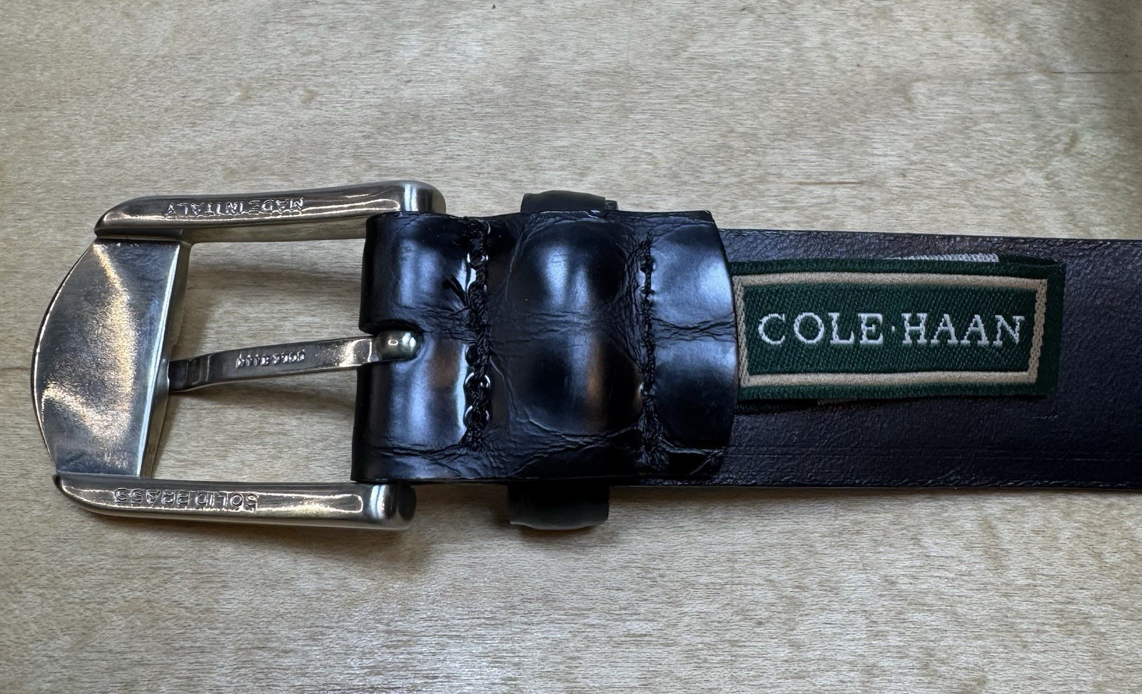 Cole Haan SET OF 2 Size 30 Men’s Leather Croc Embossed Belts 1 Black 1 Brown