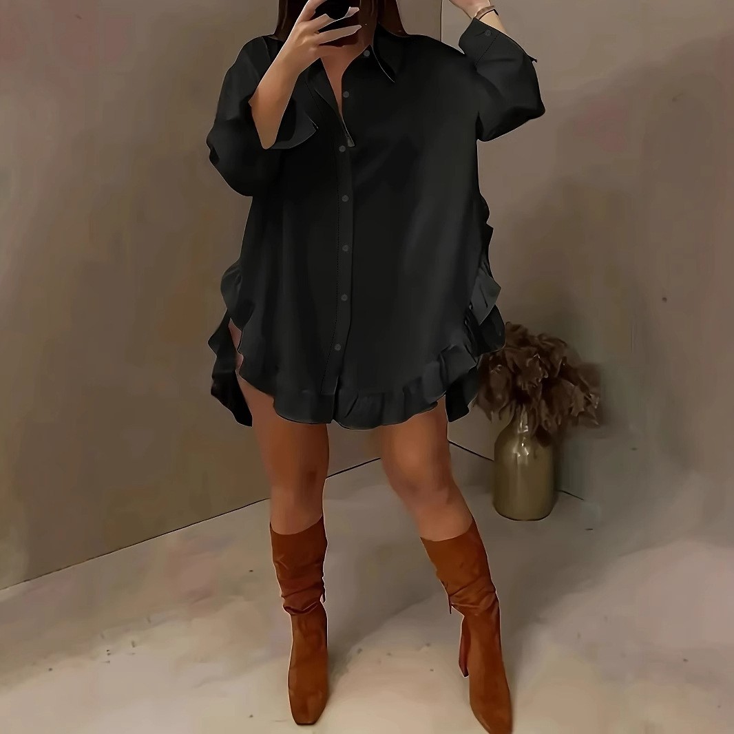 Spring And Summer Shirt Loose Solid Color Women’s Clothing