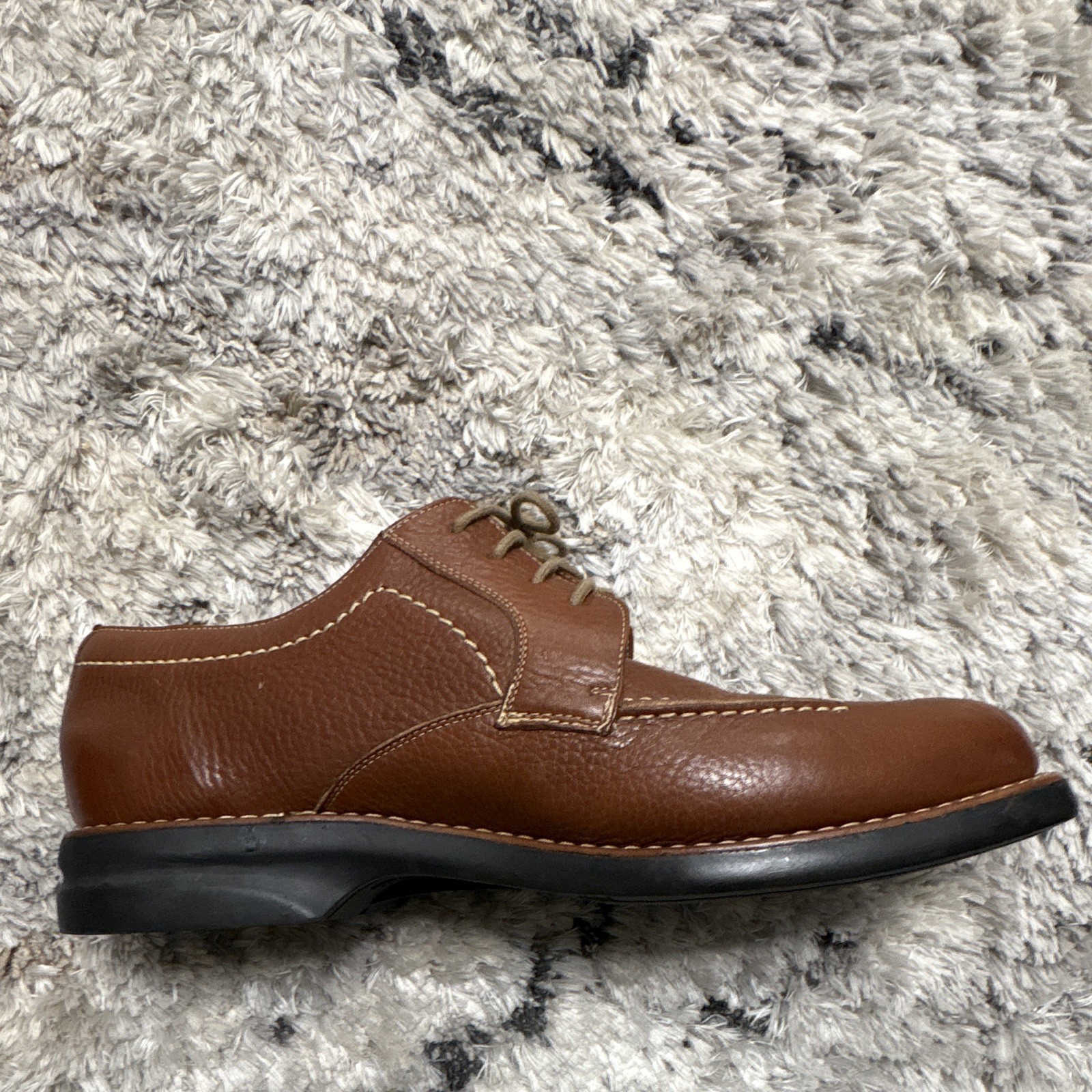 Sandro Moscoloni Men’s Brown Leather Lace-Up Derby Dress Shoes US 11 Solid Logo