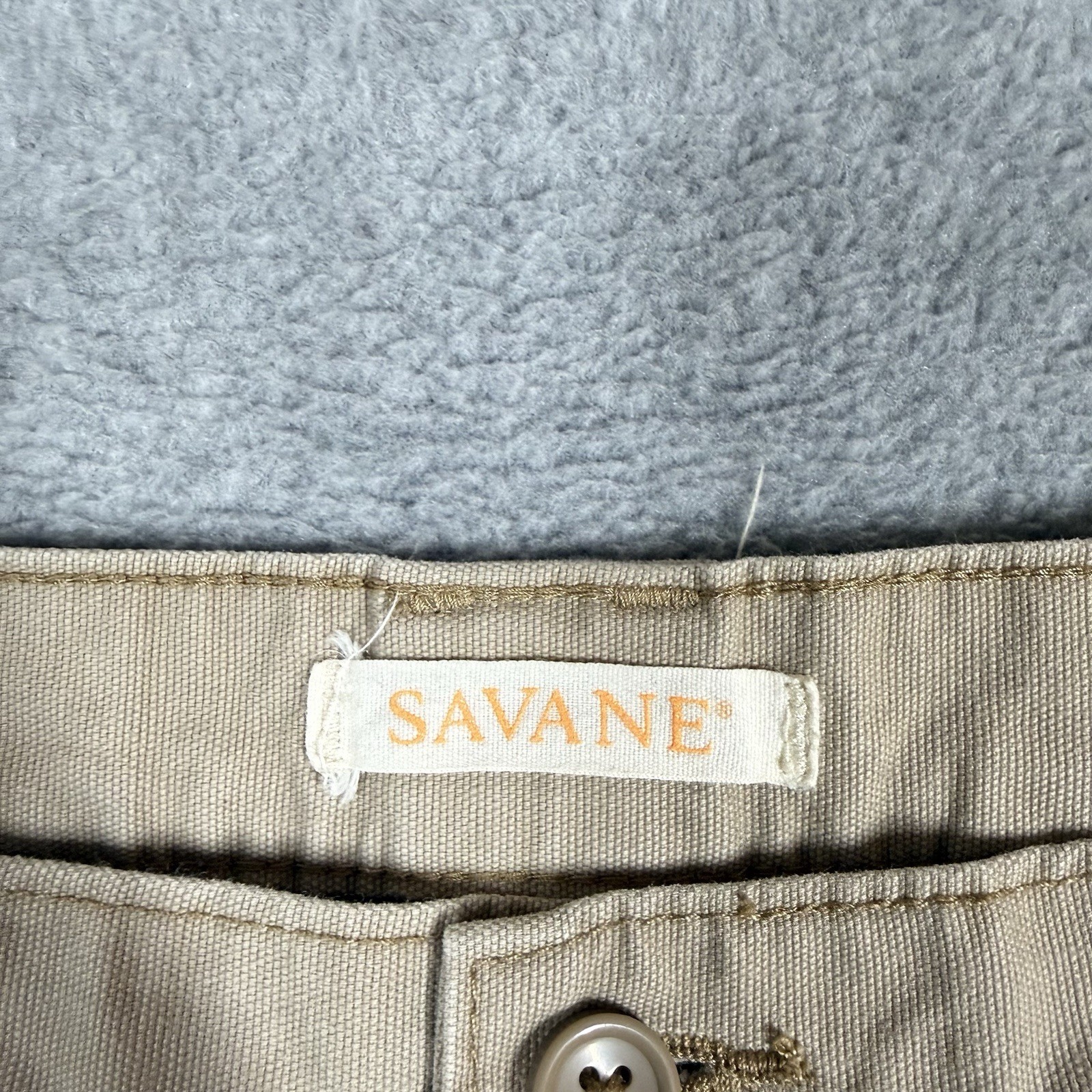 Savane 7″ Safari Cargo Shorts Mens 36 Beige Tan Canvas Elastic Waist Gorpcore