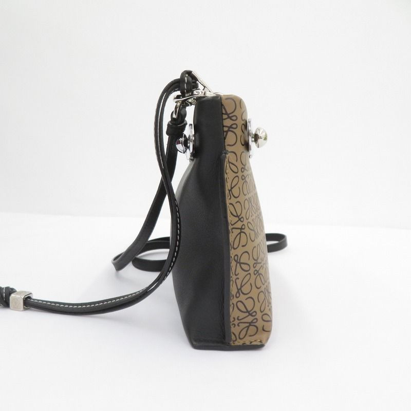 Loewe Missy Small 3 Way Leather Handbag Black Brown Anagram Style