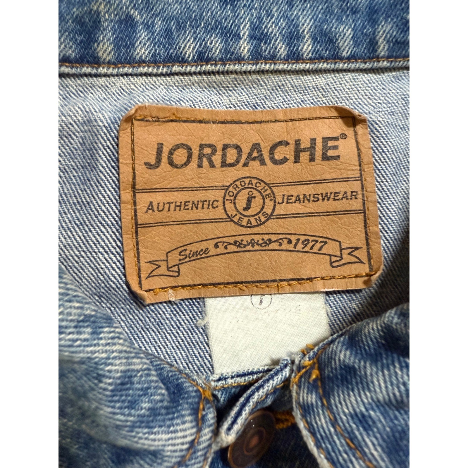 Vintage Jordache Denim Trucker Jacket Mens #XL Blue Button Long Sleeve