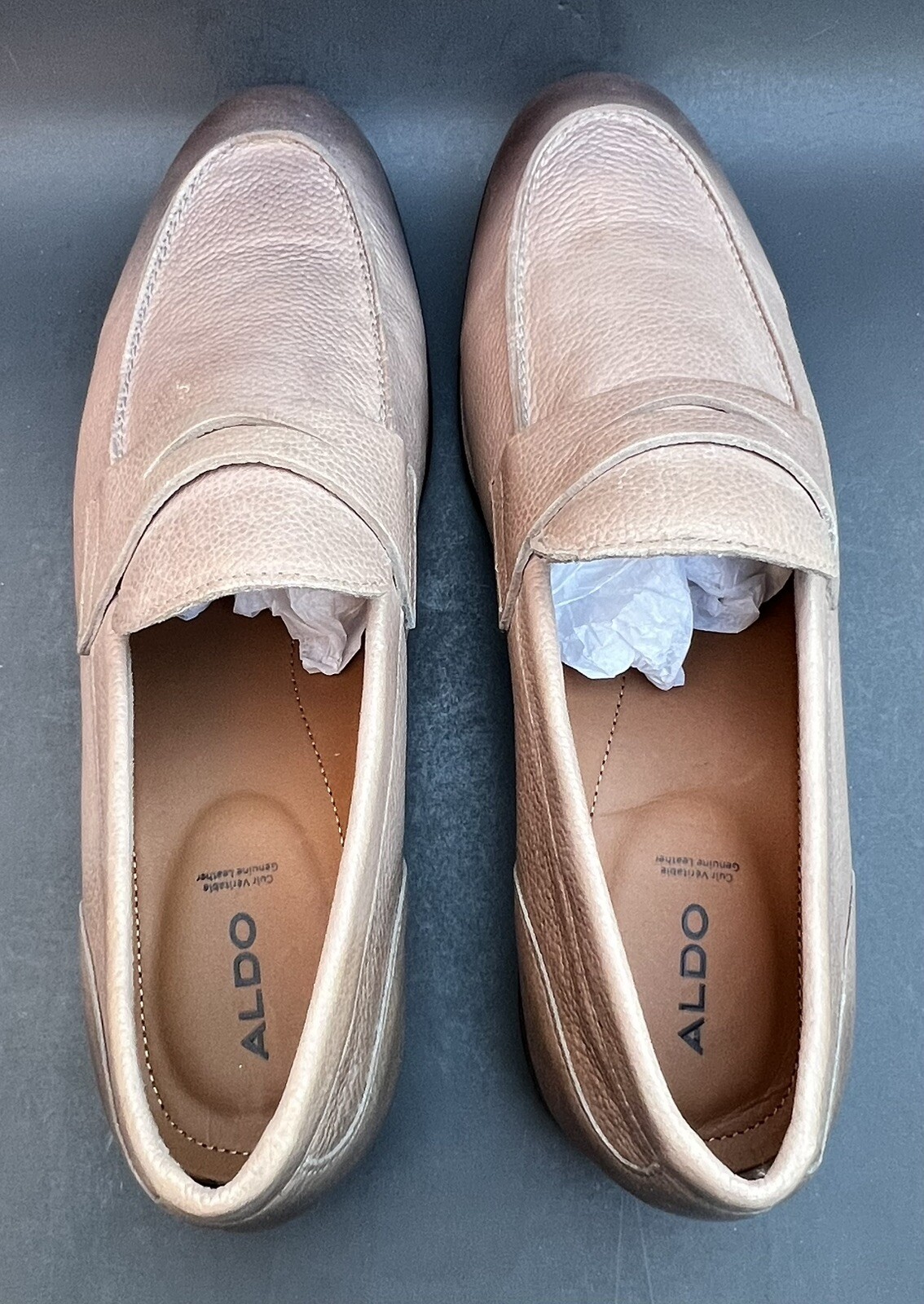 ALDO Men’s Bainville Leather Loafers Light Brown Men’s 9.5 US Size NWB