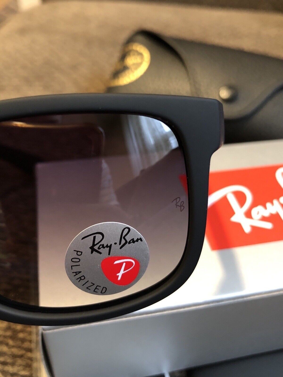 54mm Ray-Ban Justin RB4165 622/T3 Matte Black/Gray Gradient Polarized Sunglasses
