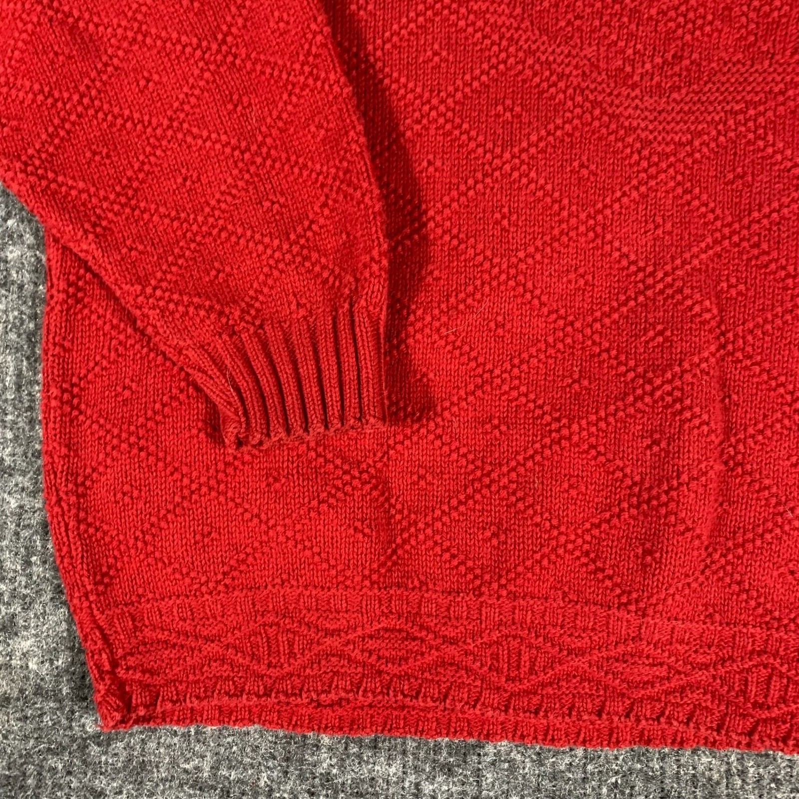 Vintage Best American Clothing Co Sweater Womens Medium Red Cotton V Neck 90s