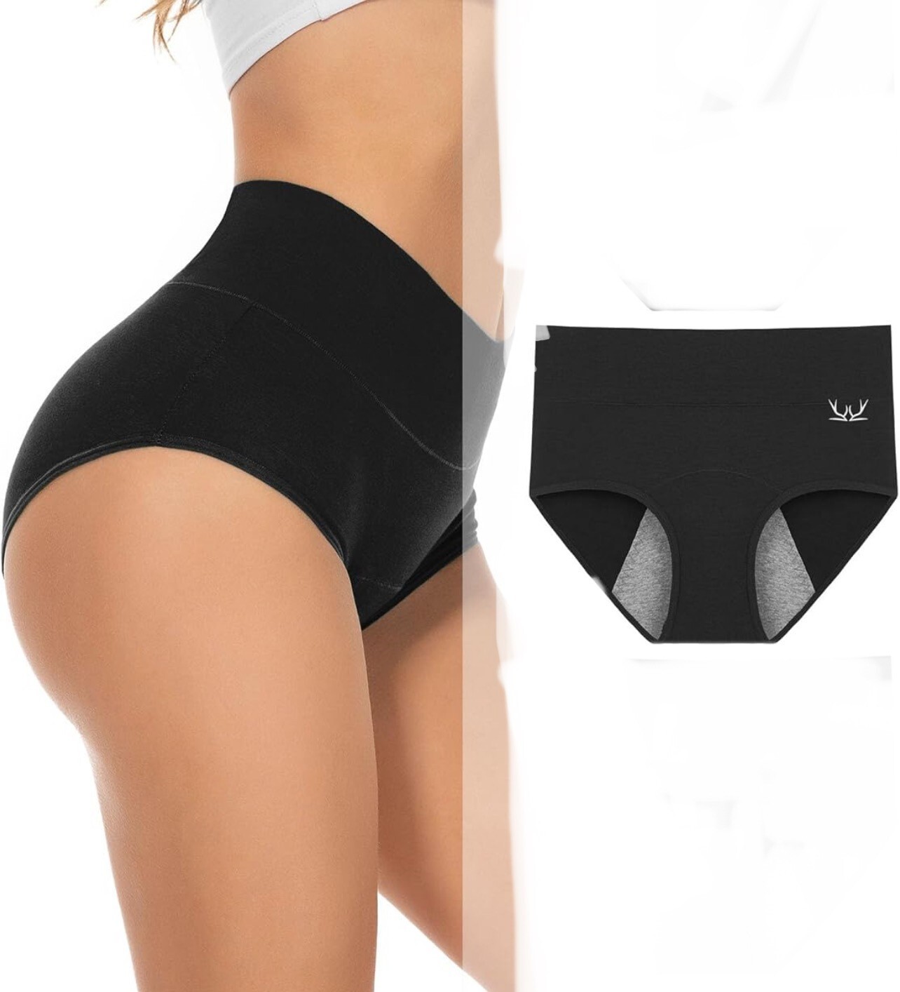 NEW PULIOU sz XL Black Period Underwear Heavy Flow Menstrual Panty Leak proof z9