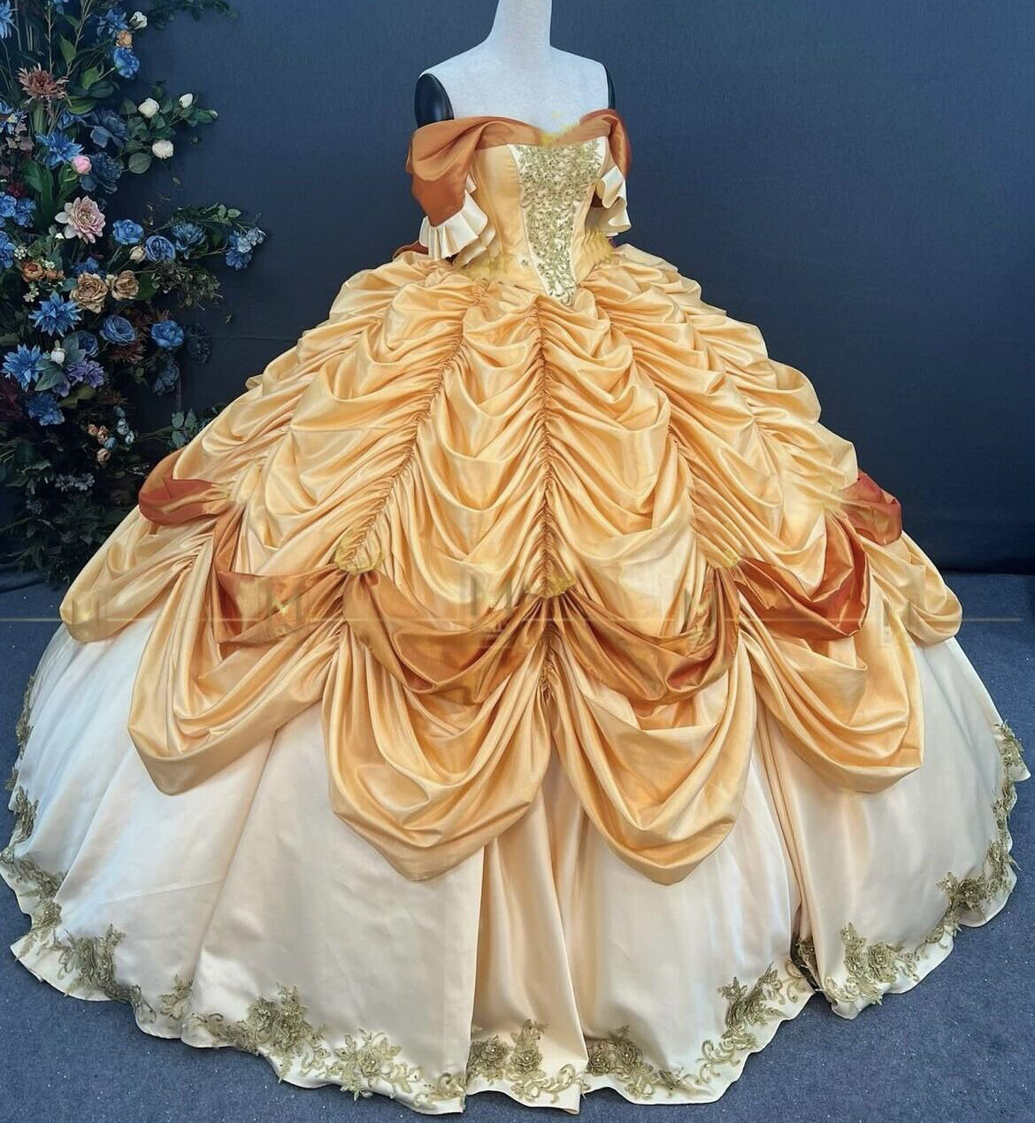 Belle Princess Quinceanera Dresses Sparkly Sequins Prom Ball Gowns Sweet 15 16