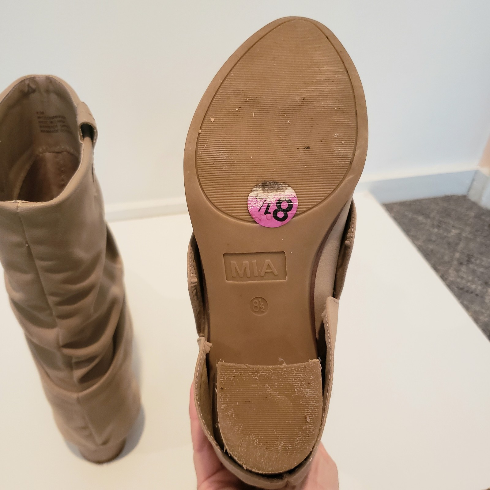 MIA Beige Boots Size 8.5M