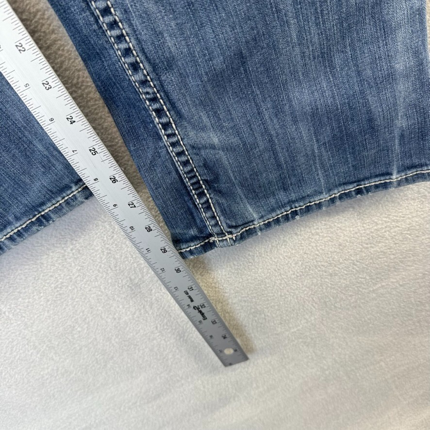 Buckle BKE Jeans men’s 32 S Blue Denim Jake Straight Baggy loose Distressed Logo