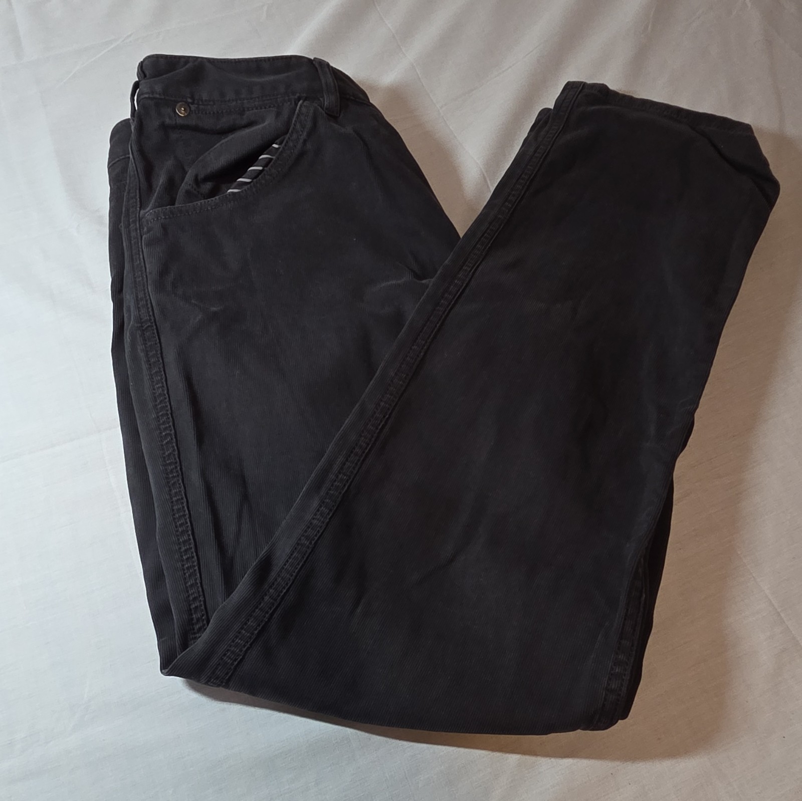 Soft Bonobos Washed Chino Men’s Black Straight Fit Cotton Corduroy Flat Front