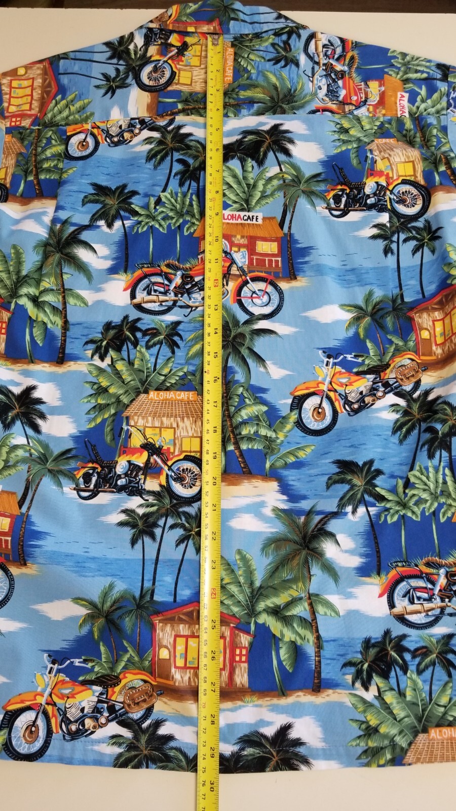 Aloha Republic Hawaiian Aloha Cafe Motorcycle Cotton Button Up Shirt Men’s Sz L