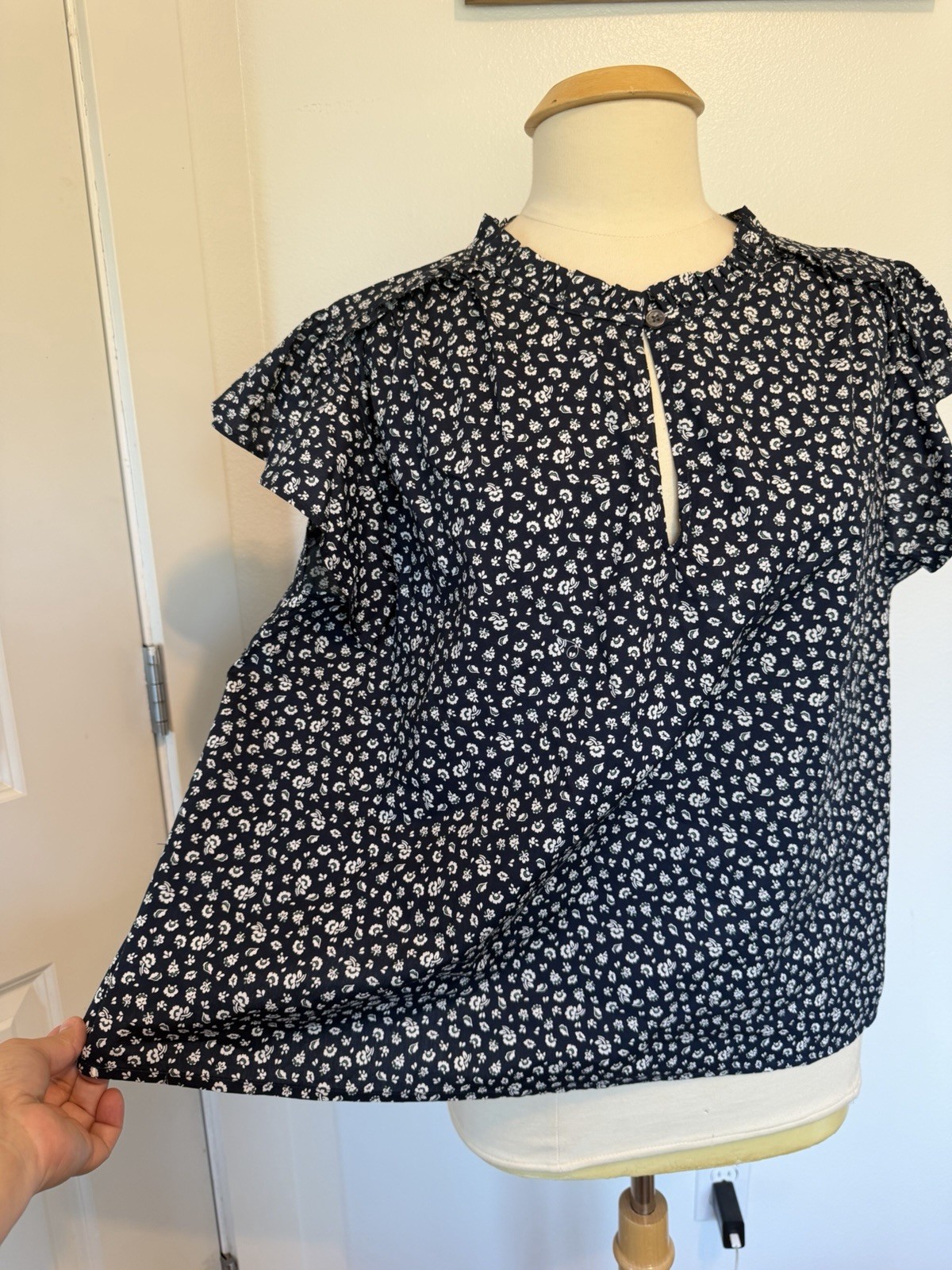 Womens Fisherman Preppy Spade Neck Blouse Sleeveless Preppy Size XXXL Floral Y2