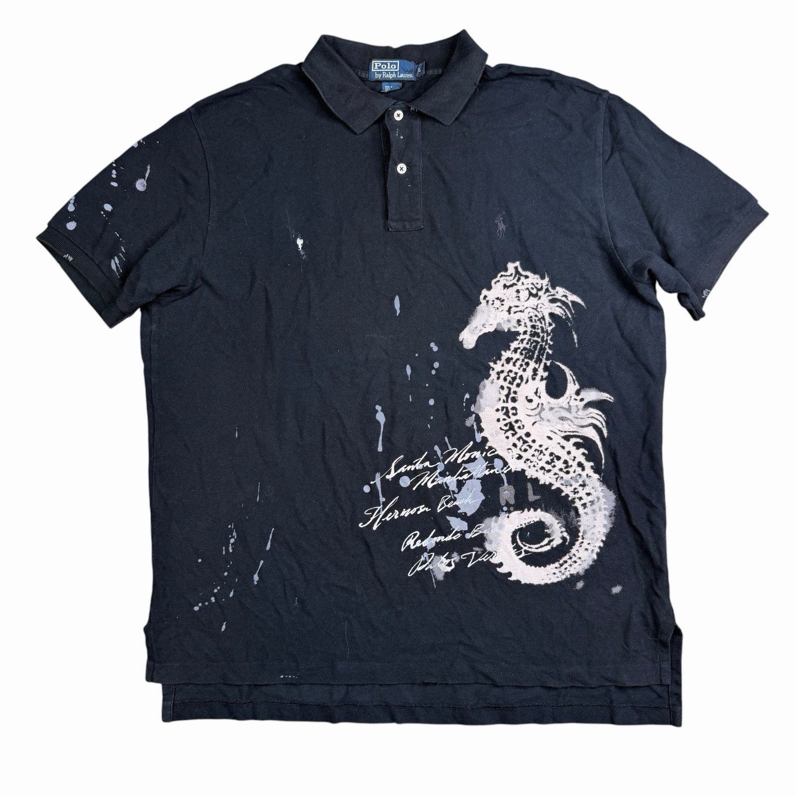 Rare Ralph Lauren Limited Edition Seahorse Santa Monica 2009 Polo Shirt Sz L