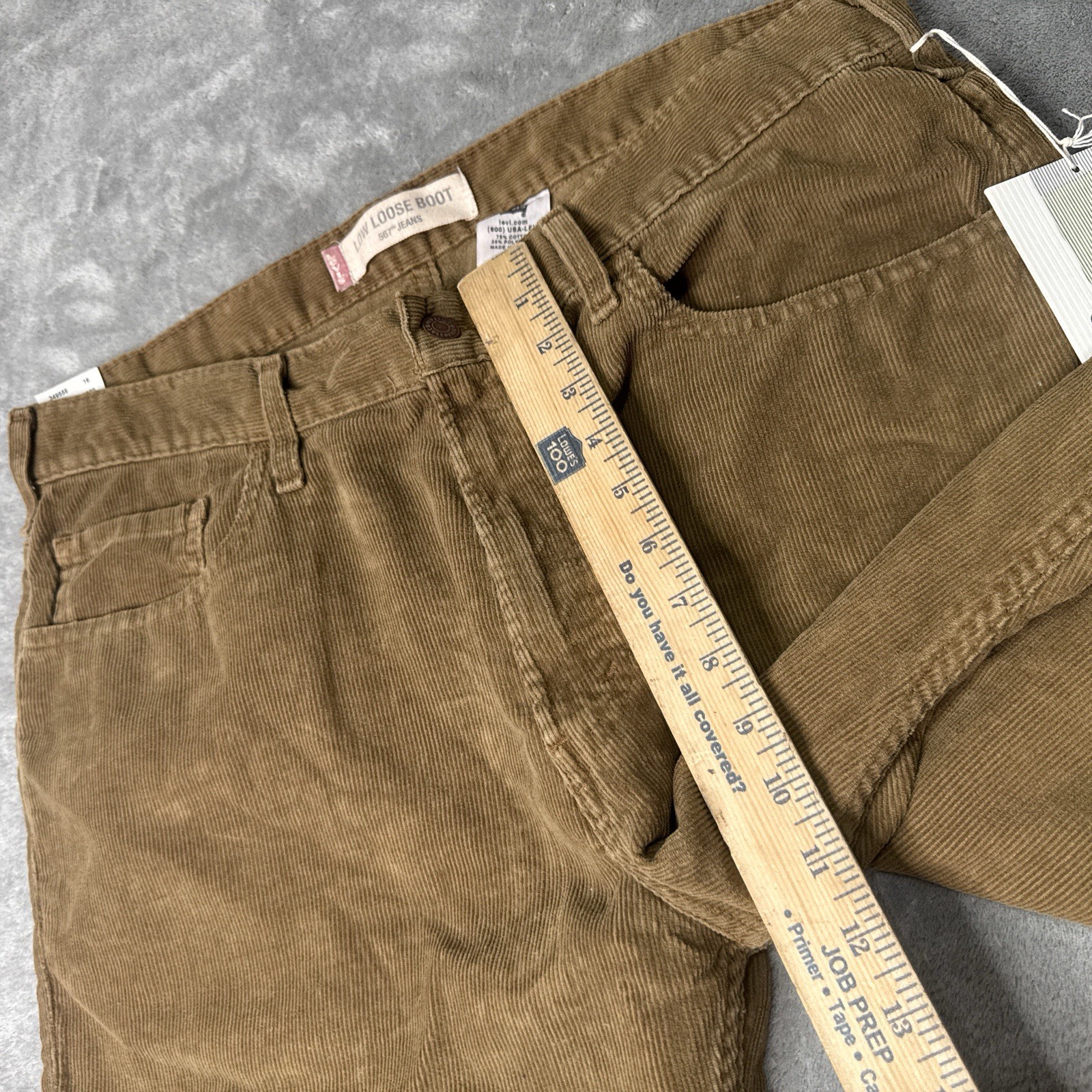 Levis 567 Mens 36×30 Pants Jeans Brown Corduroy Baggy Low Loose Boot Y2K VTG NWT