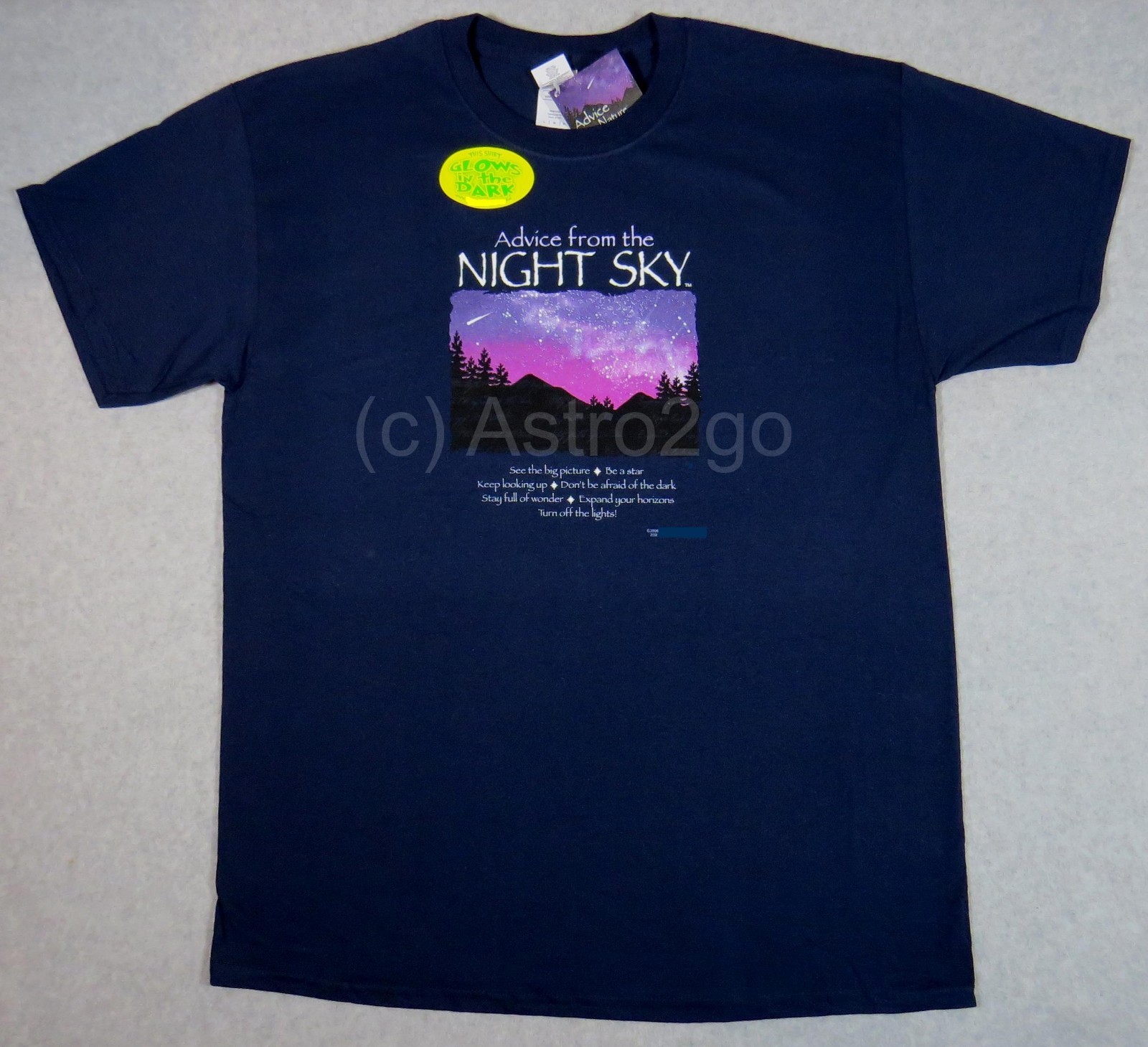 ADVICE FROM THE NIGHT SKY-Astronomy Space Stars Science Glow T Shirt S-2XL NEW!