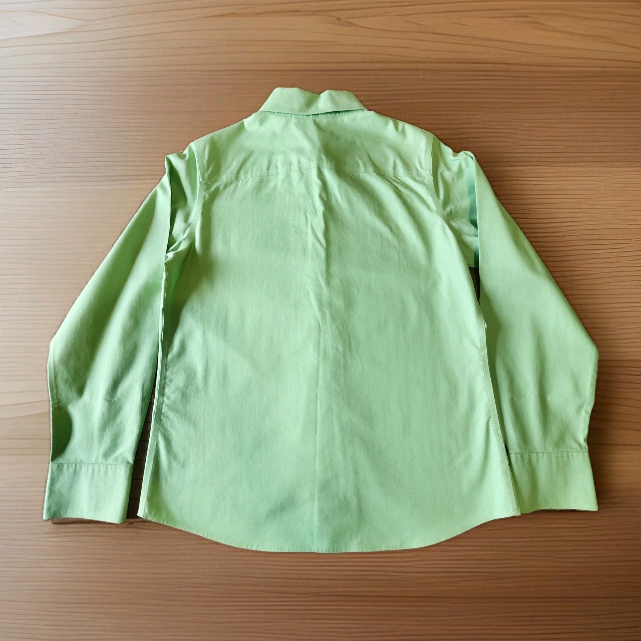 Eddie Bauer Apple Green Wrinkle Resistant Shirt Womens Sz M Cotton Long Sleeve