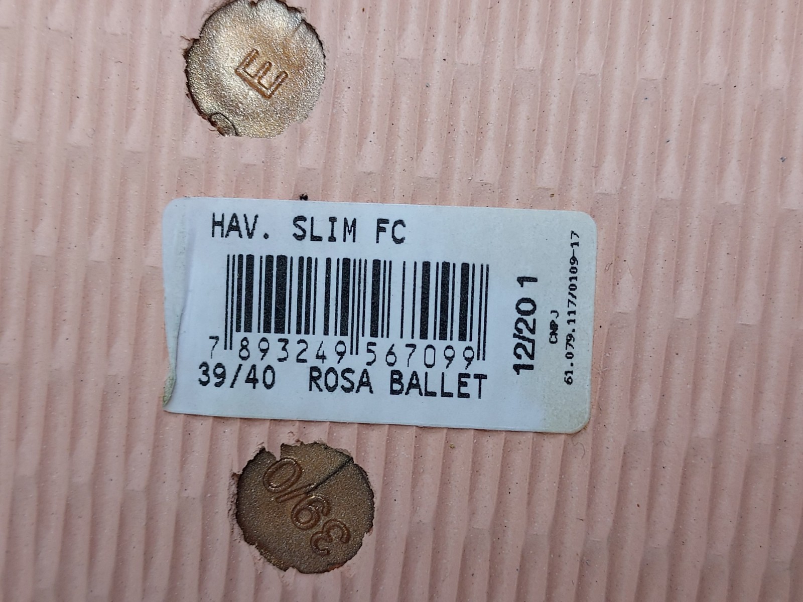 Havianas Slim Flip Flops Ballet Rose Women’s Size 39/40 US Size 9/10 NWT