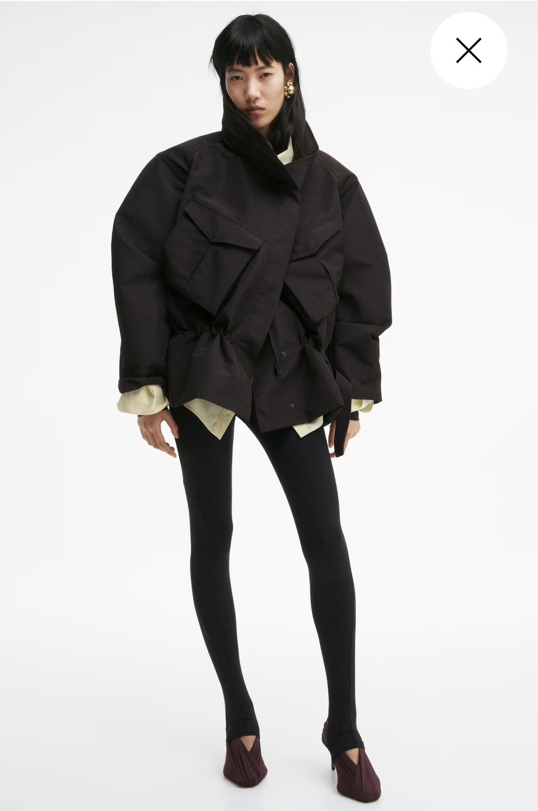 SOLD OUT! H&M Studio Collection Hooded Peplum Jacket – Size L *New Without Tags*