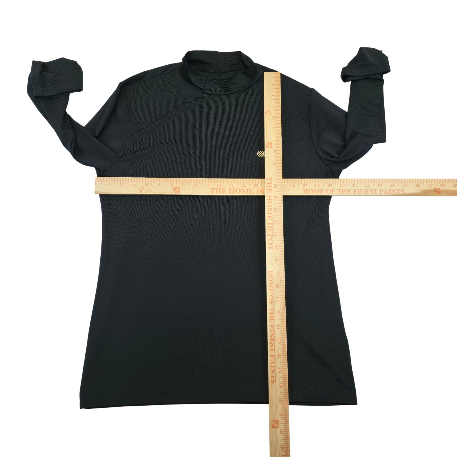 CAF Performance Mock Neck Long Sleeve Athletic Shirt Mens Size 100 L Black Korea
