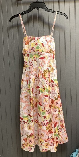 Ambiance Floral Print Sundress Dress Cotton Built-in Bra Pads Size Small NWT