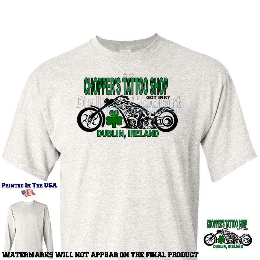 Chopper’s Tattoo Shop Dublin Ireland Got Ink? Biker Motorcycle Gray T Shirt