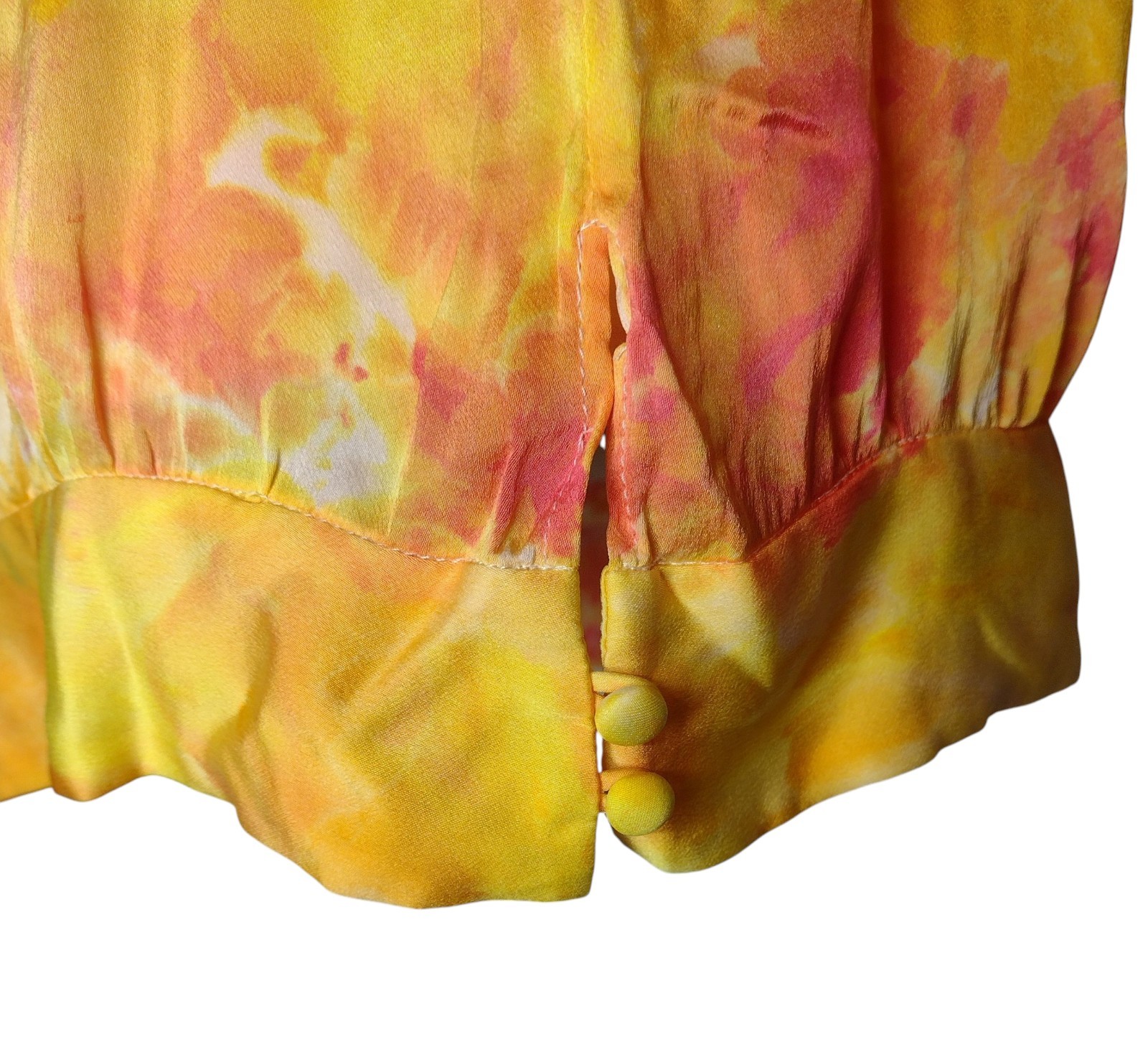 Theory All 100% Silk Tie Dye Sleeveless Top M Artsy Flowy Summer Colorful Boho